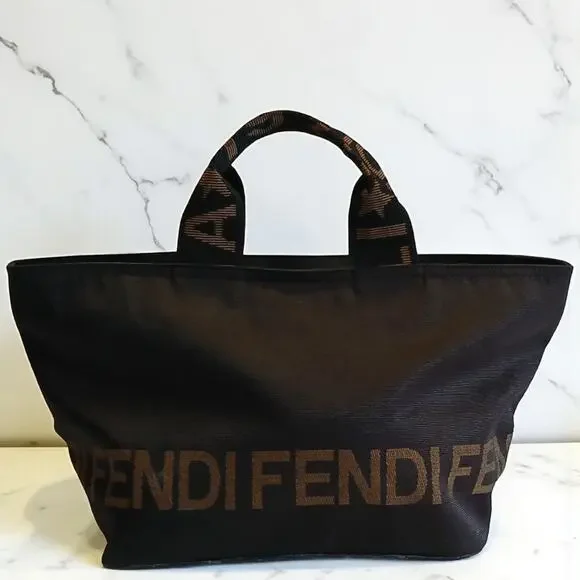Authentic Fendi Mini Roma Black Canvas Tote Bag Vintage - Picture 16 of 16